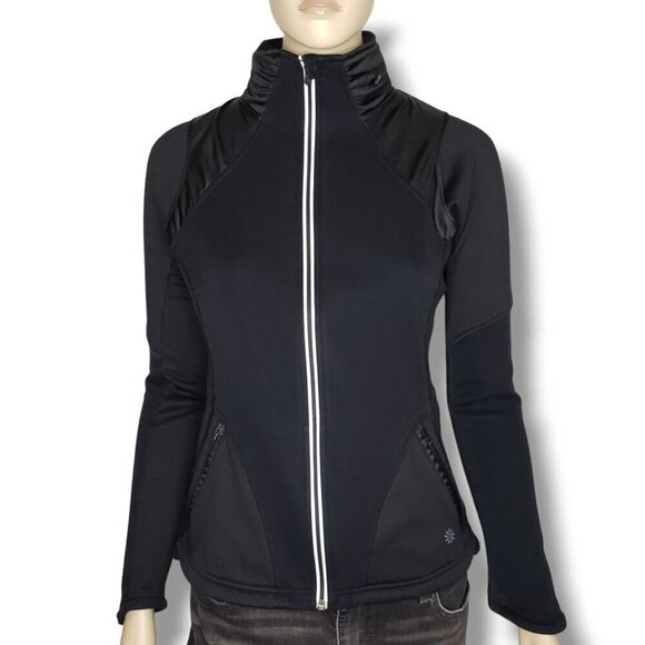 Athleta Softshell Full Zip Jacket Womens XS Black - Picture 1 of 10